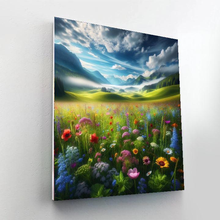 Secluded Alpine Meadow Paint By Color