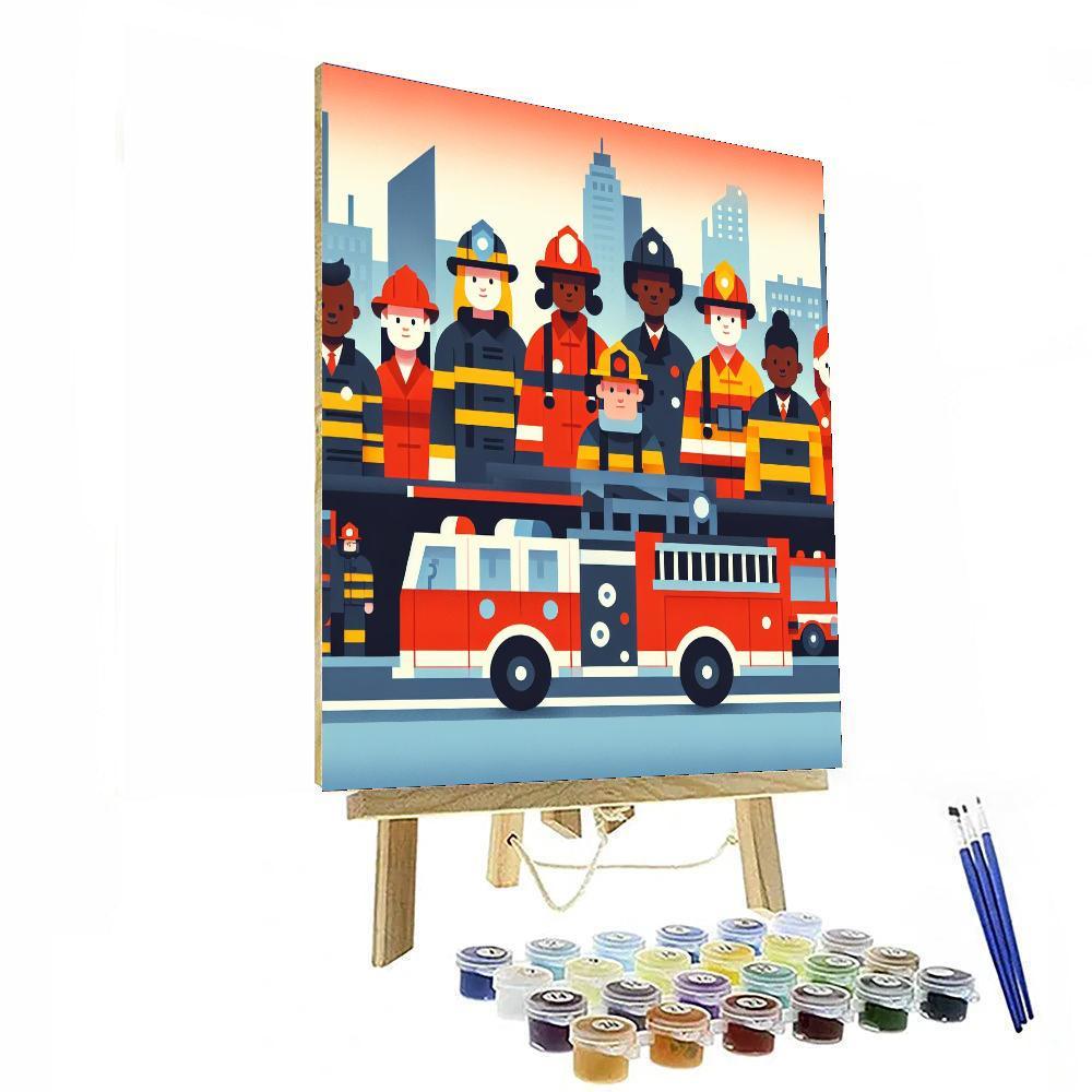 Firefighter Hero Rescue Numbered Painting Kits