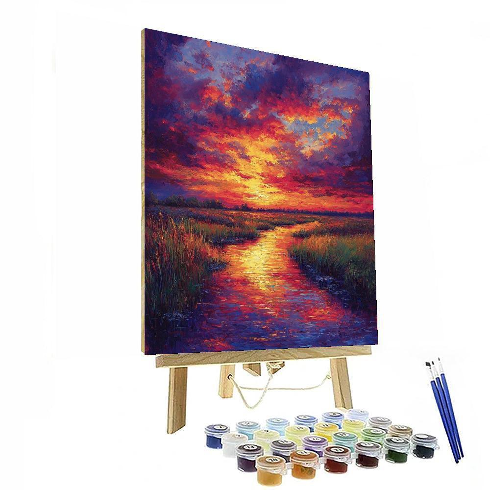 J.M.W. Turner Inspired Twilight Symphony Of Colors  Paint By Color