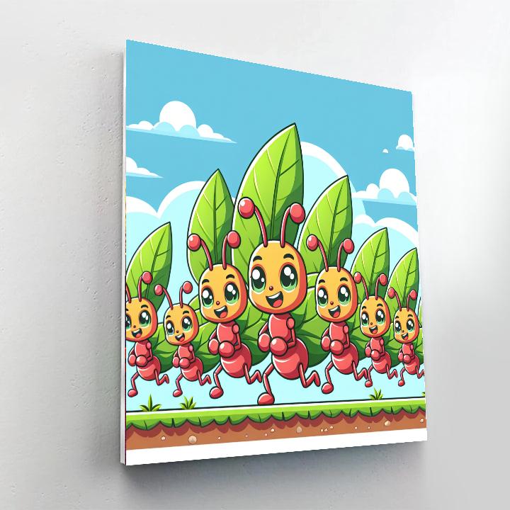 Energetic Little Ants Paint By Numbers Art