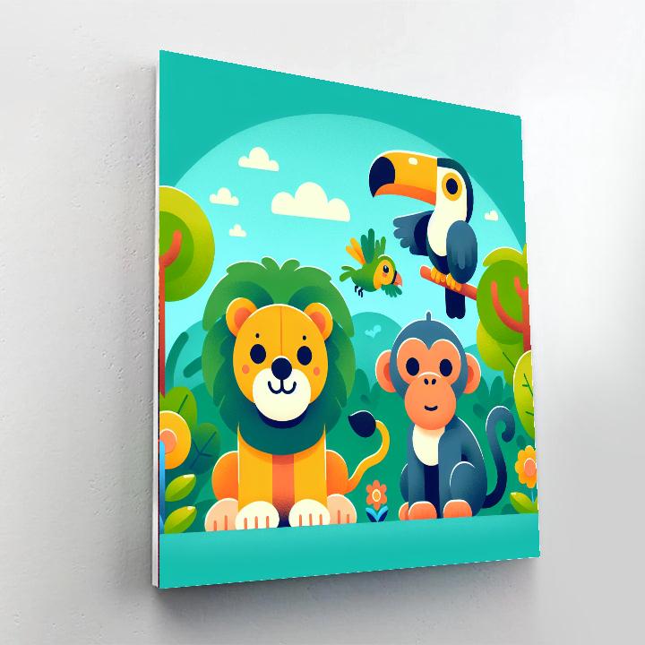 Exploring Jungle Animals Painting By Numbers Kit