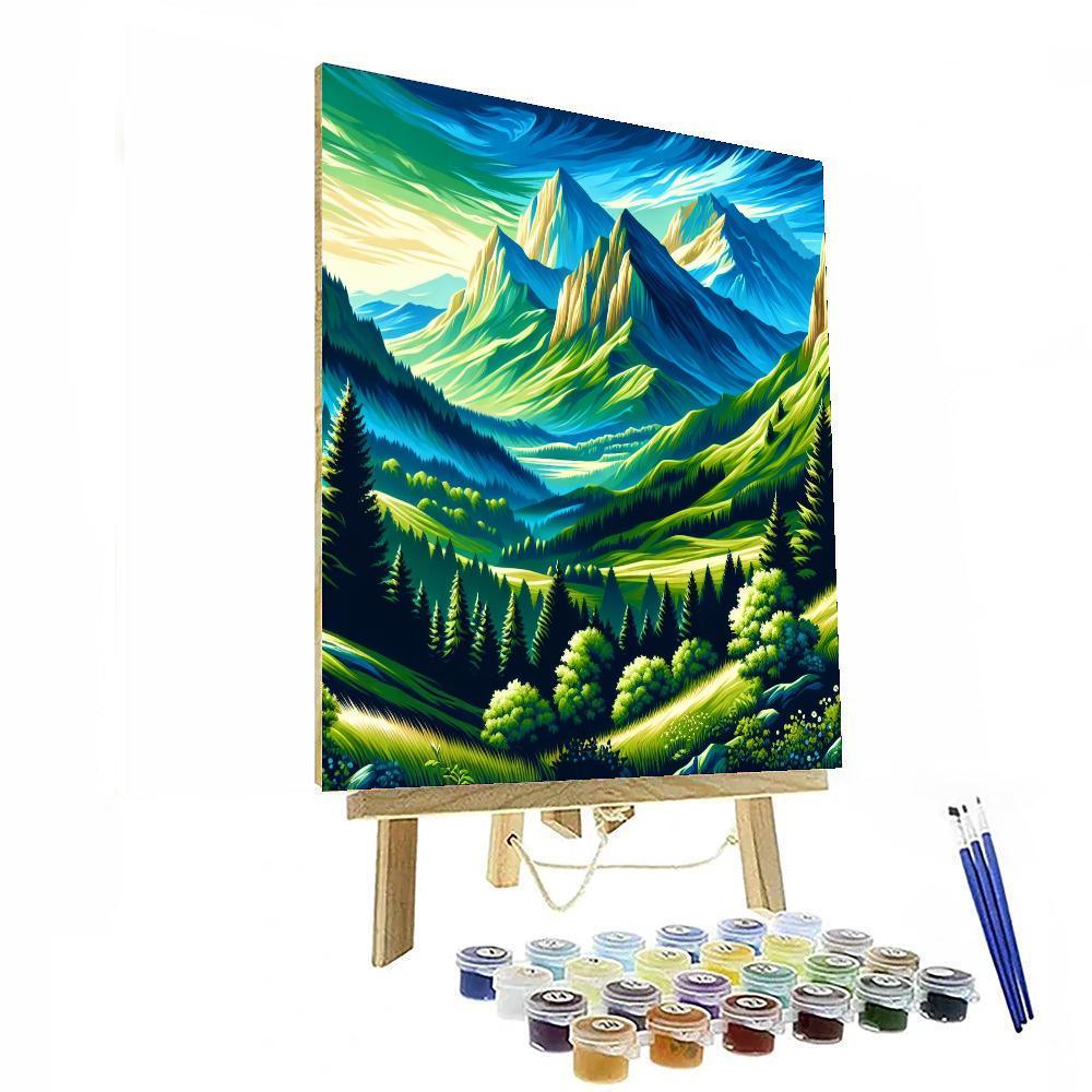 Radiant Mountain Retreat - DIY Painting By Numbers Kit – Artistry Rack