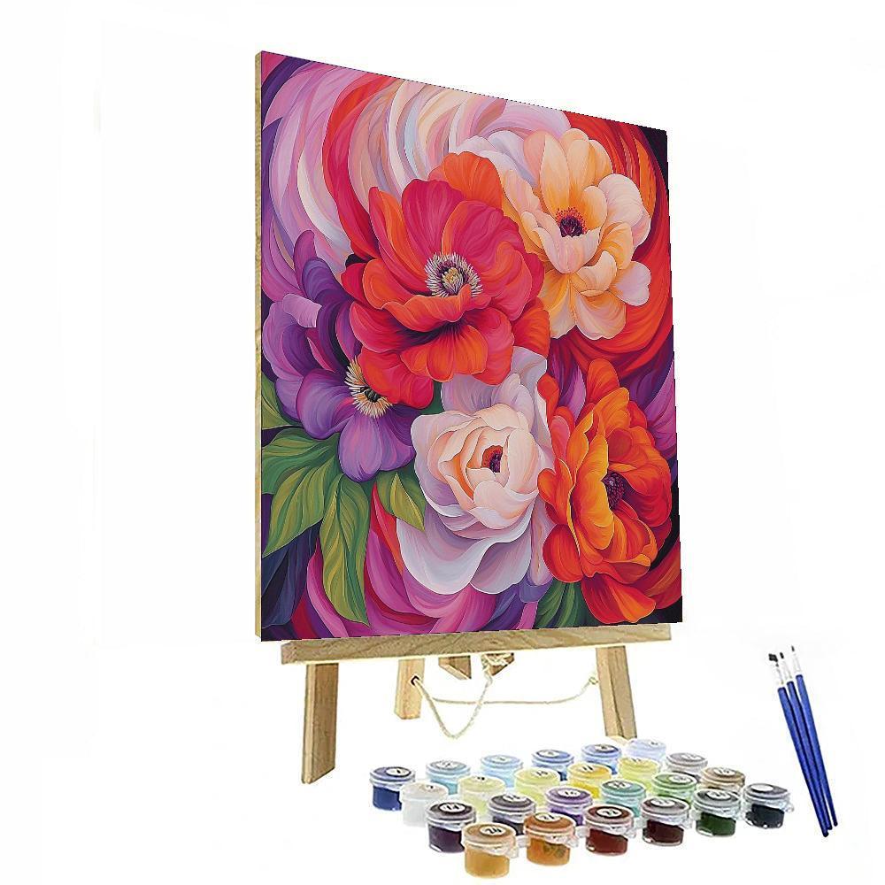 Georgia O’Keeffe Inspired Modern Floral Whirl  Paint By Numbers Kits