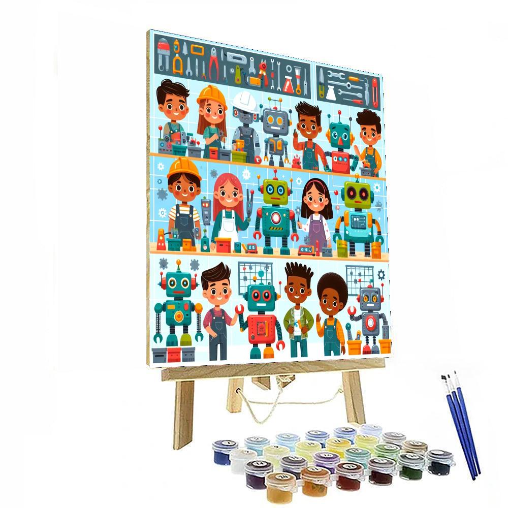Adventurous Robot Factory Paint By Numbers
