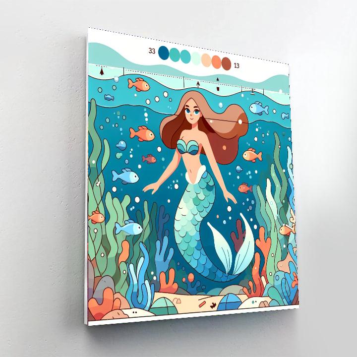 Underwater Mermaid Scene Paint By Numbers Art