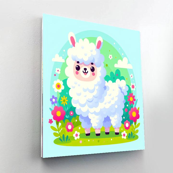 Cute Llama Paint By Numbers Art
