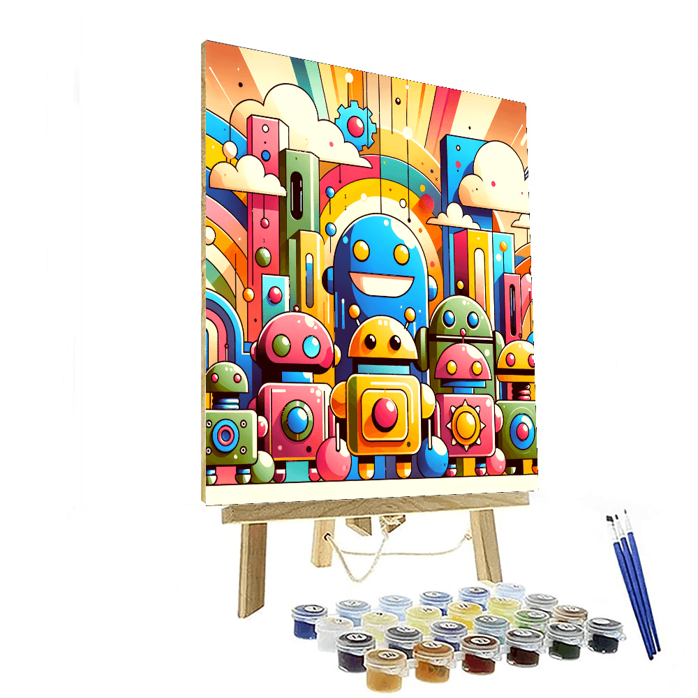 Super Cool Robots DIY Paint By Numbers