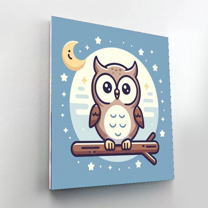 Cheerful Moonlit Owl Paint By Number