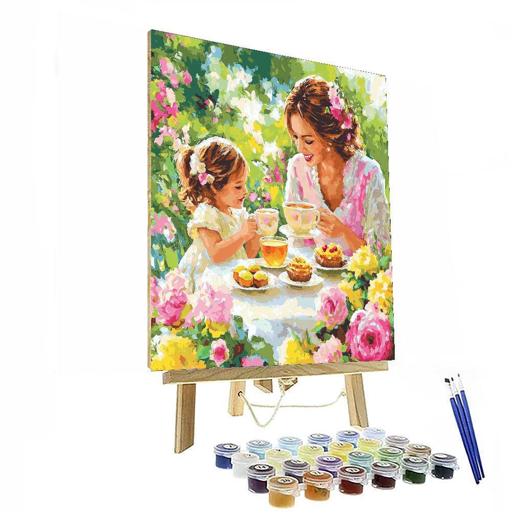 Family Tea Time Painting Number Kit