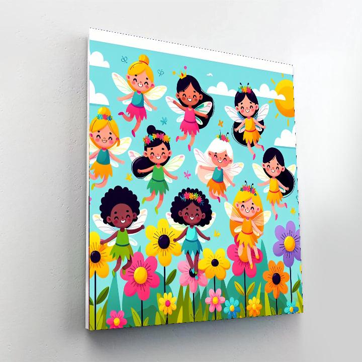 Whimsical Flower Fairies Number Painting