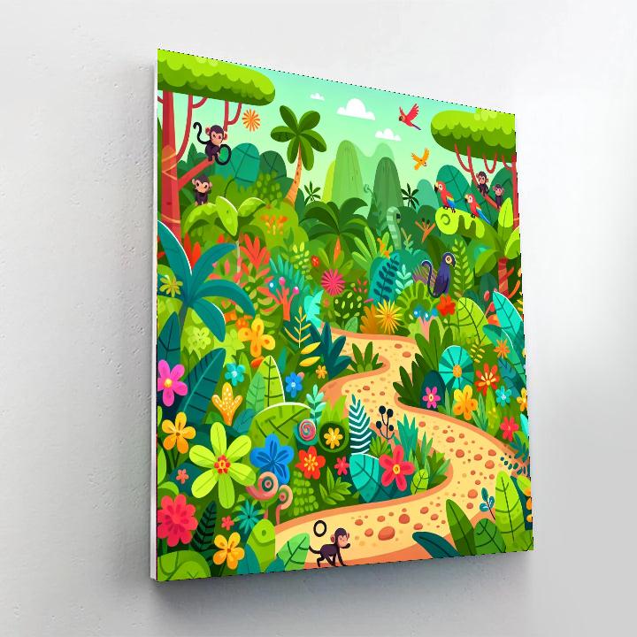 Explorer's Jungle Path Paint By Numbers Art
