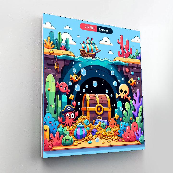 Underwater Pirate Grotto DIY Paint By Numbers