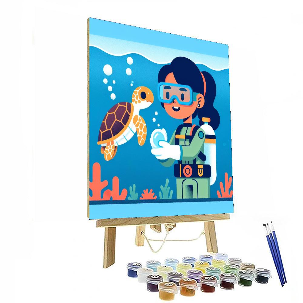 Ocean Conservation Mission Painting Number Kit