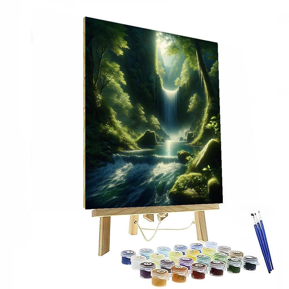 Secret Waterfall Retreat Paint By Numbers Art