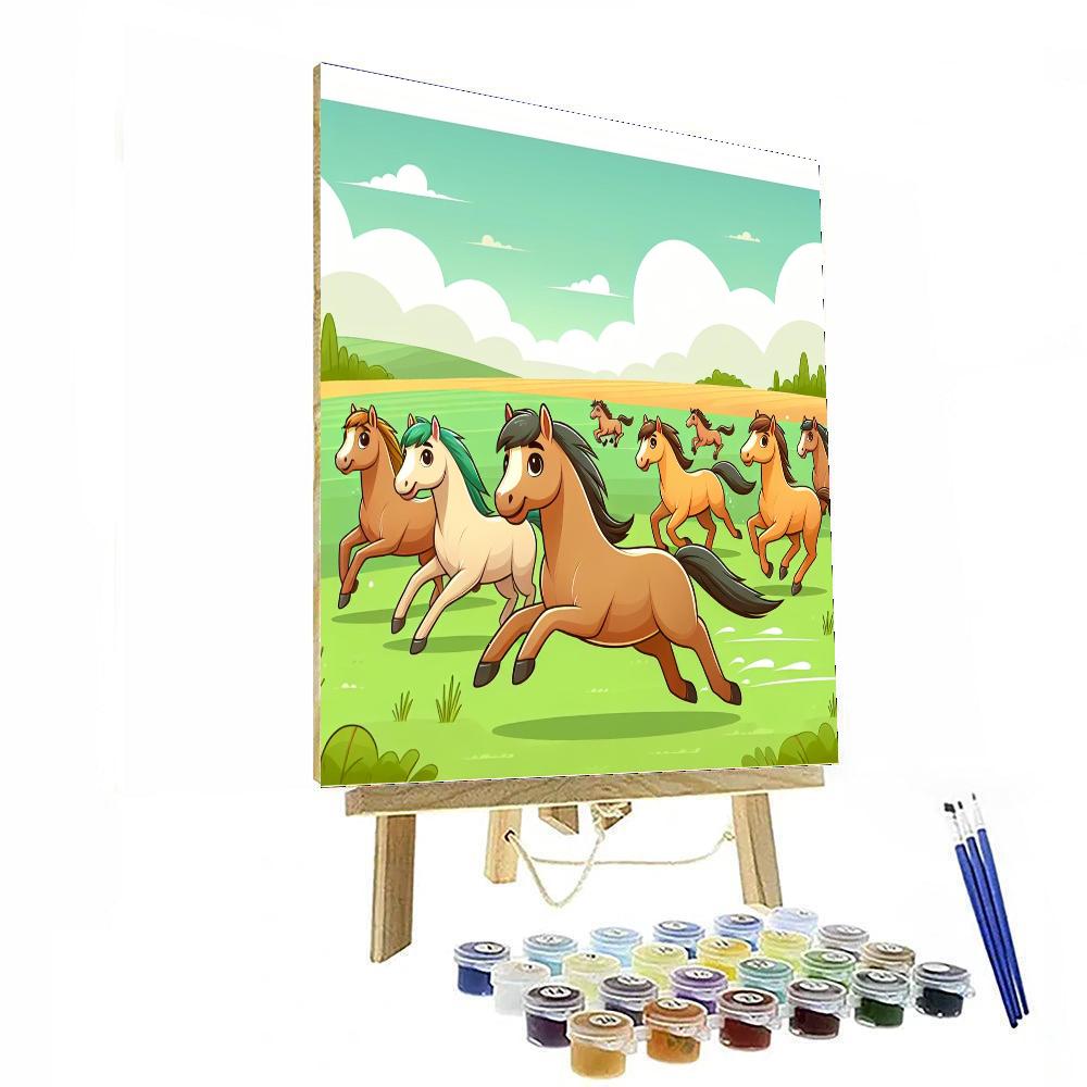 Horsing Around Painting Number Kit