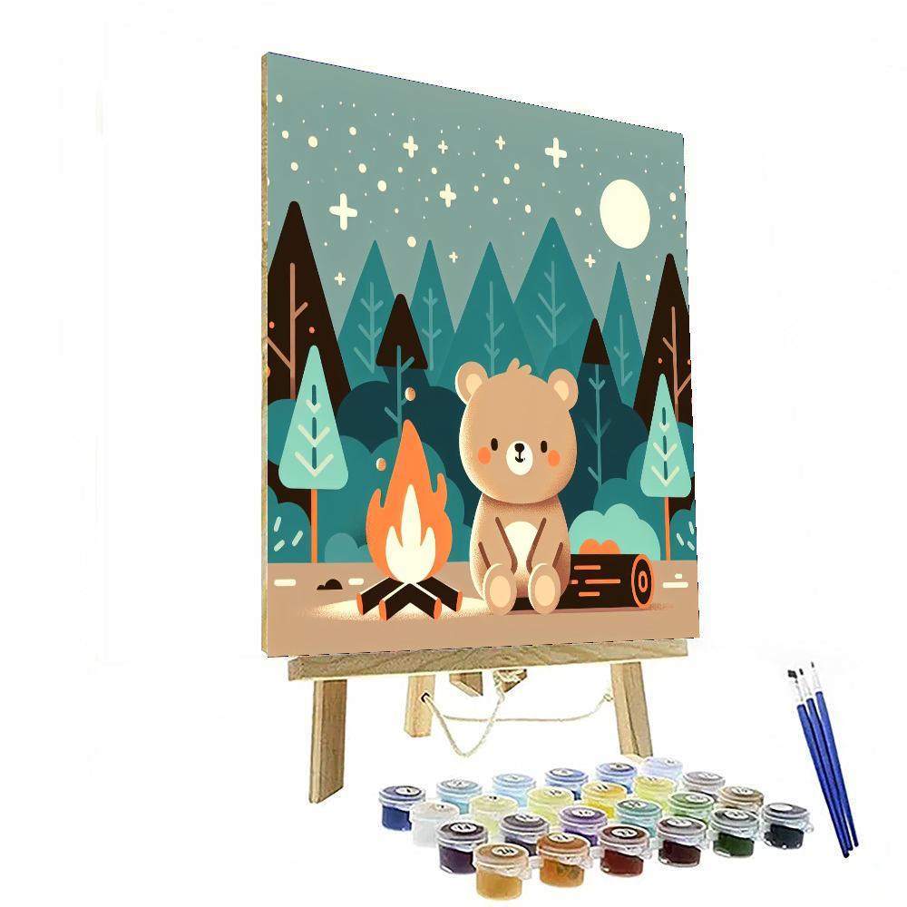 Bear's Cozy Campfire Storytime Paint By Number
