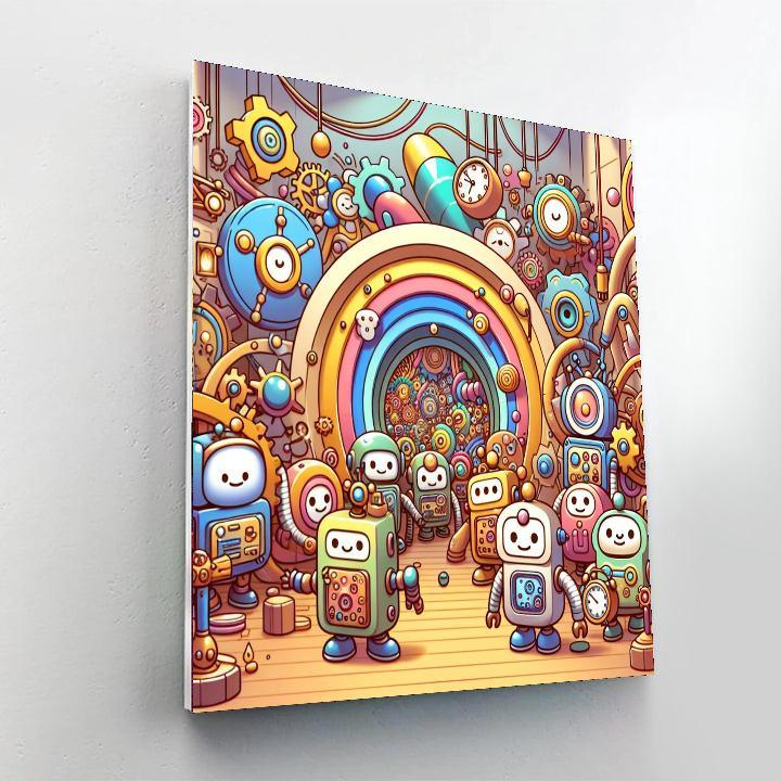 Time Travel Adventure With Robots Numbered Painting Kits