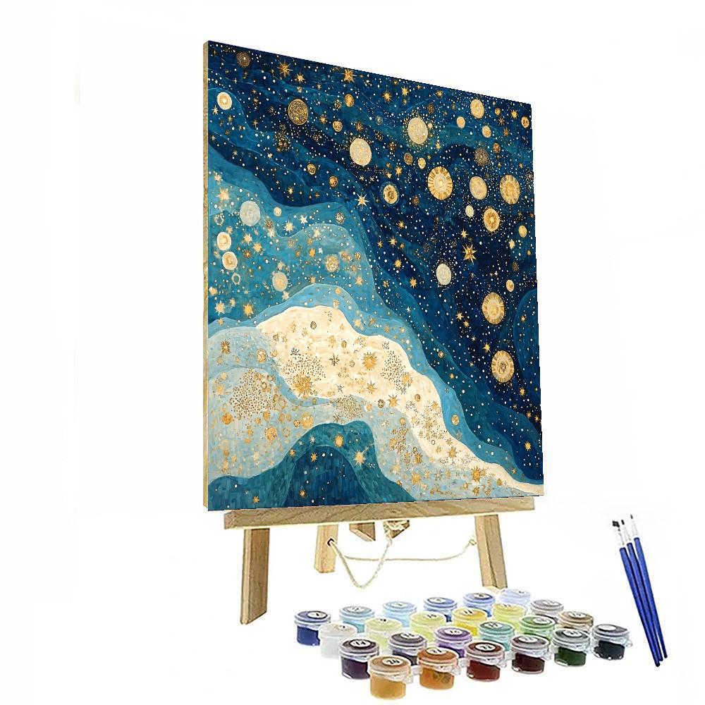 Gustav Klimt Inspired Celestial Map  Paint By Number