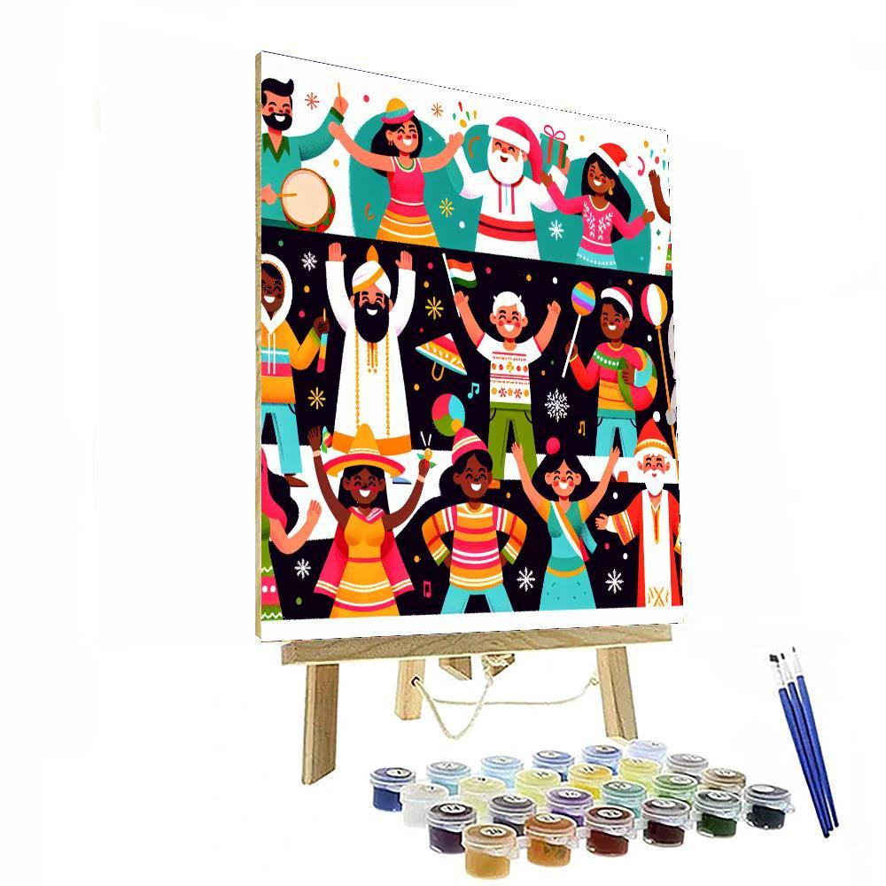Happy Holiday Friends Number Painting