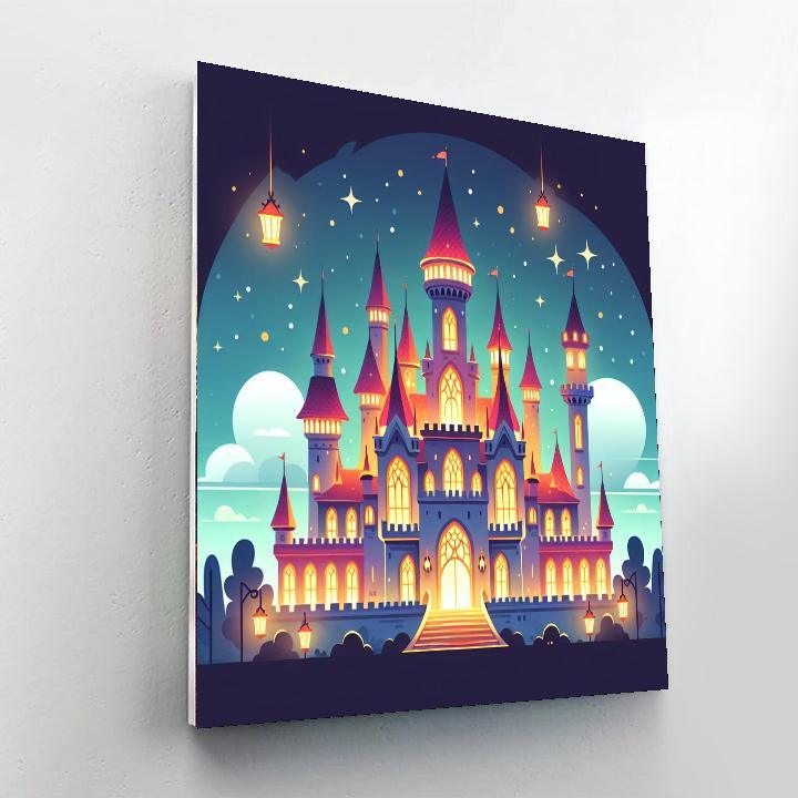 Fairytale Castle At Dusk Paint By Numbers Art