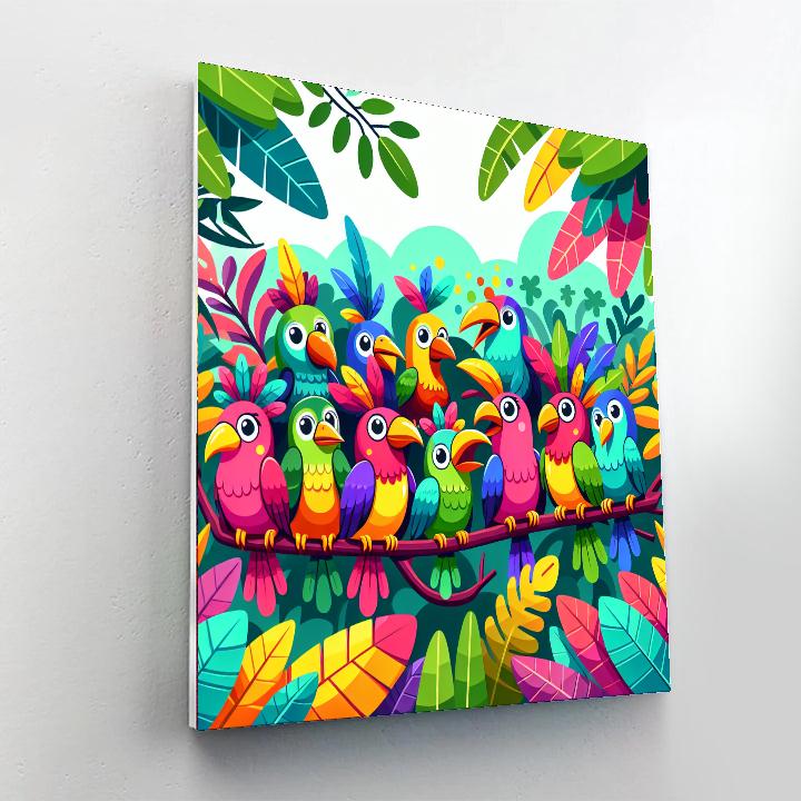 Vibrant Jungle Bird Watch Paint By Number