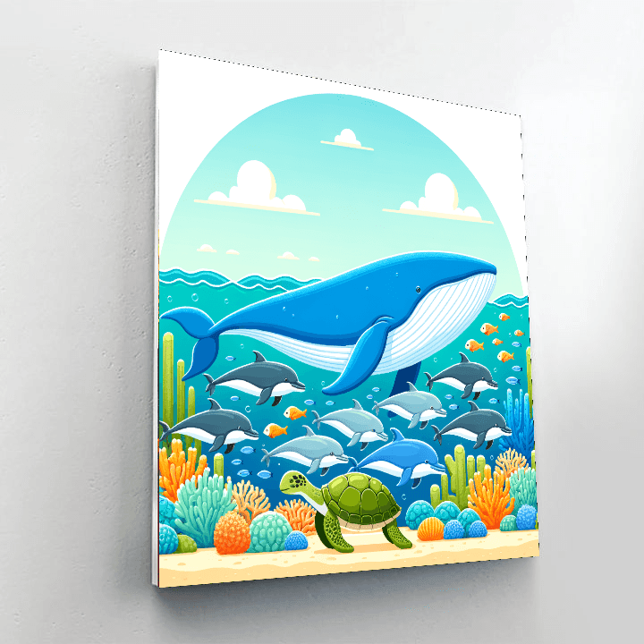 Whale's Ocean Symphony DIY Paint By Numbers
