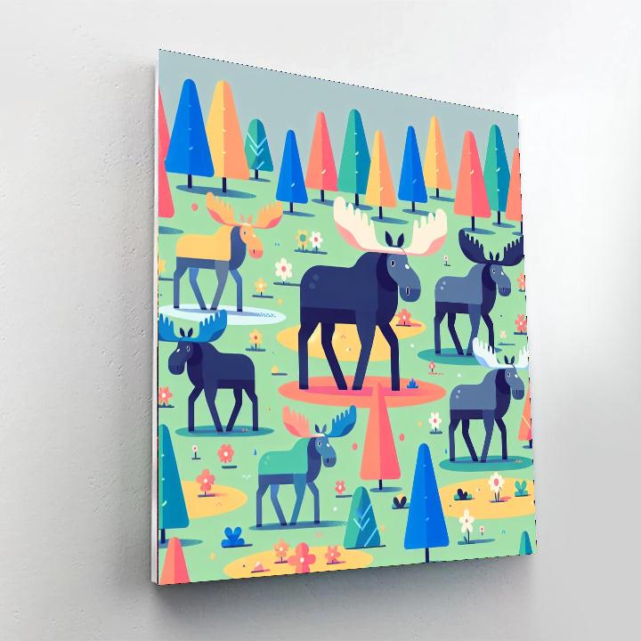 Majestic Moose Meadow Paint By Numbers