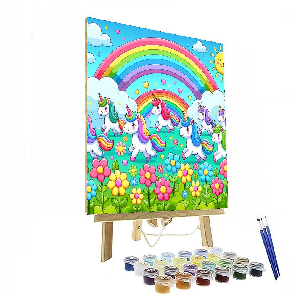 Rainbow Unicorn Parade Paint By Color