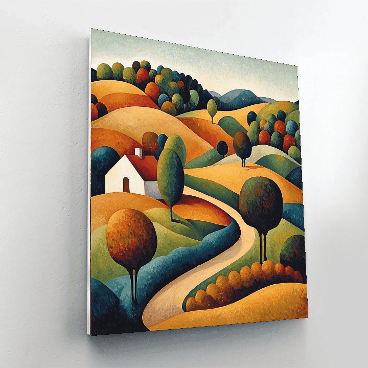 Juan Gris Inspired Cubist Rural Idyllic  Paint By Number