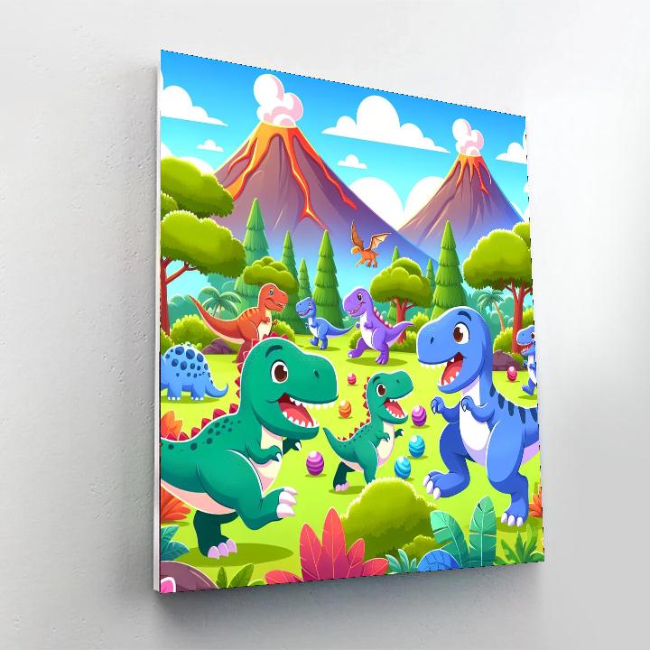 Happy Dinosaur Friends DIY Paint By Numbers