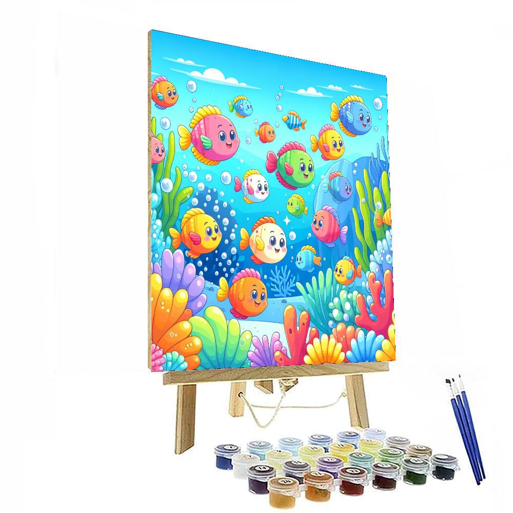 Funky Fish Parade Paint By Numbers Art