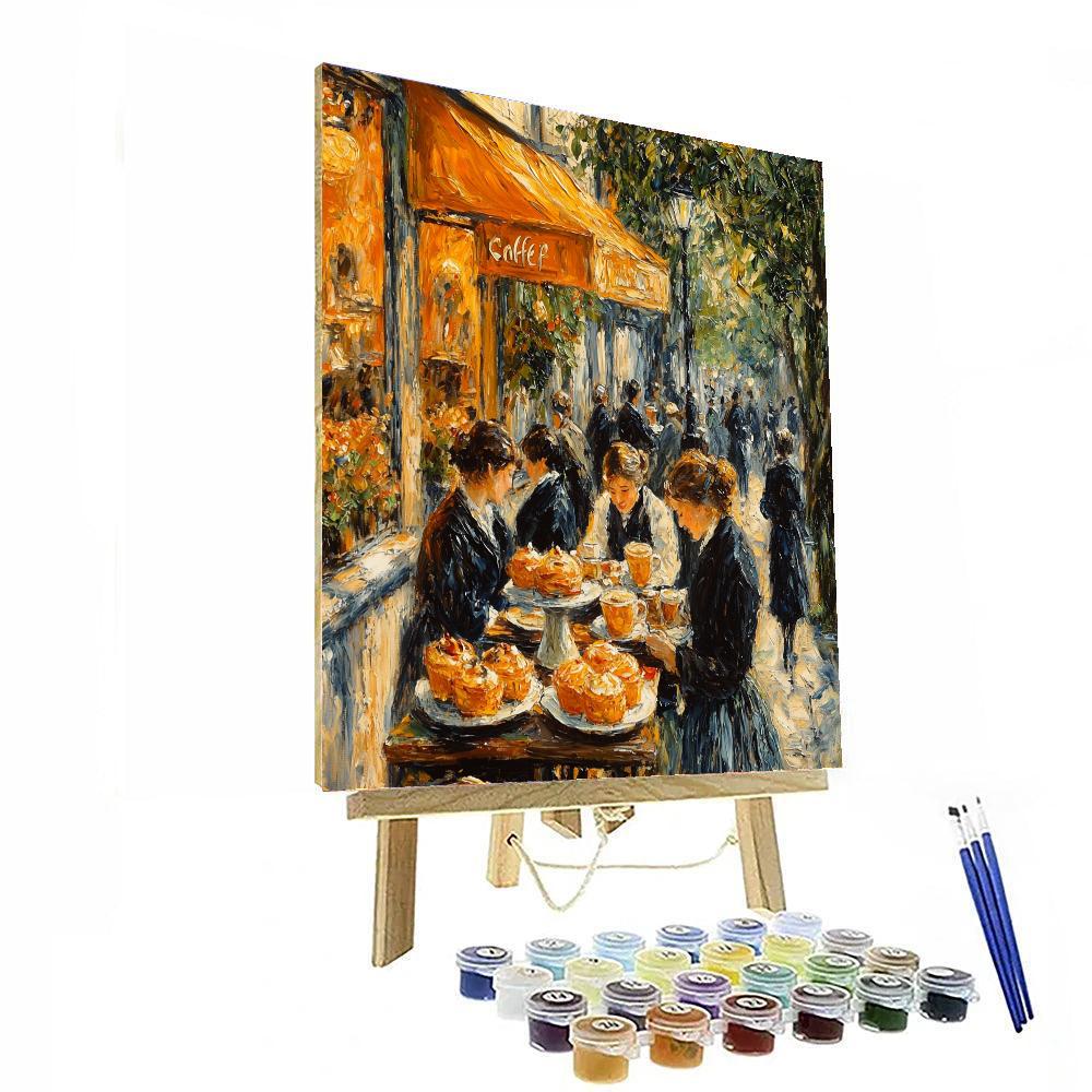 Pierre-Auguste Renoir Inspired Charming Street Cafe  Paint By Numbers