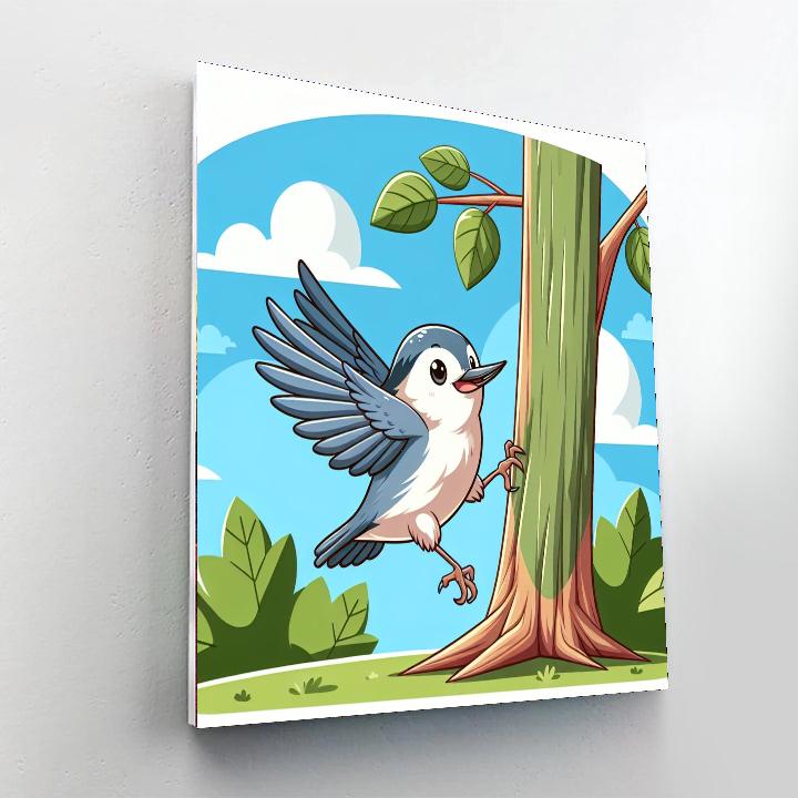 Nimble Nuthatch Paint By Numbers Art