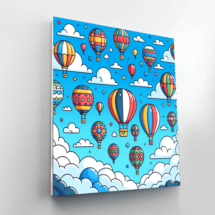 Charming Hot Air Balloon Numbered Painting Kits