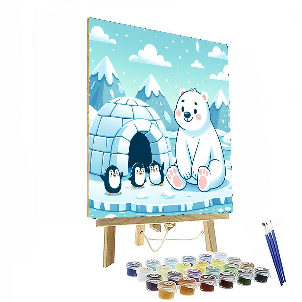Polar Bear Igloo Retreat DIY Paint By Numbers