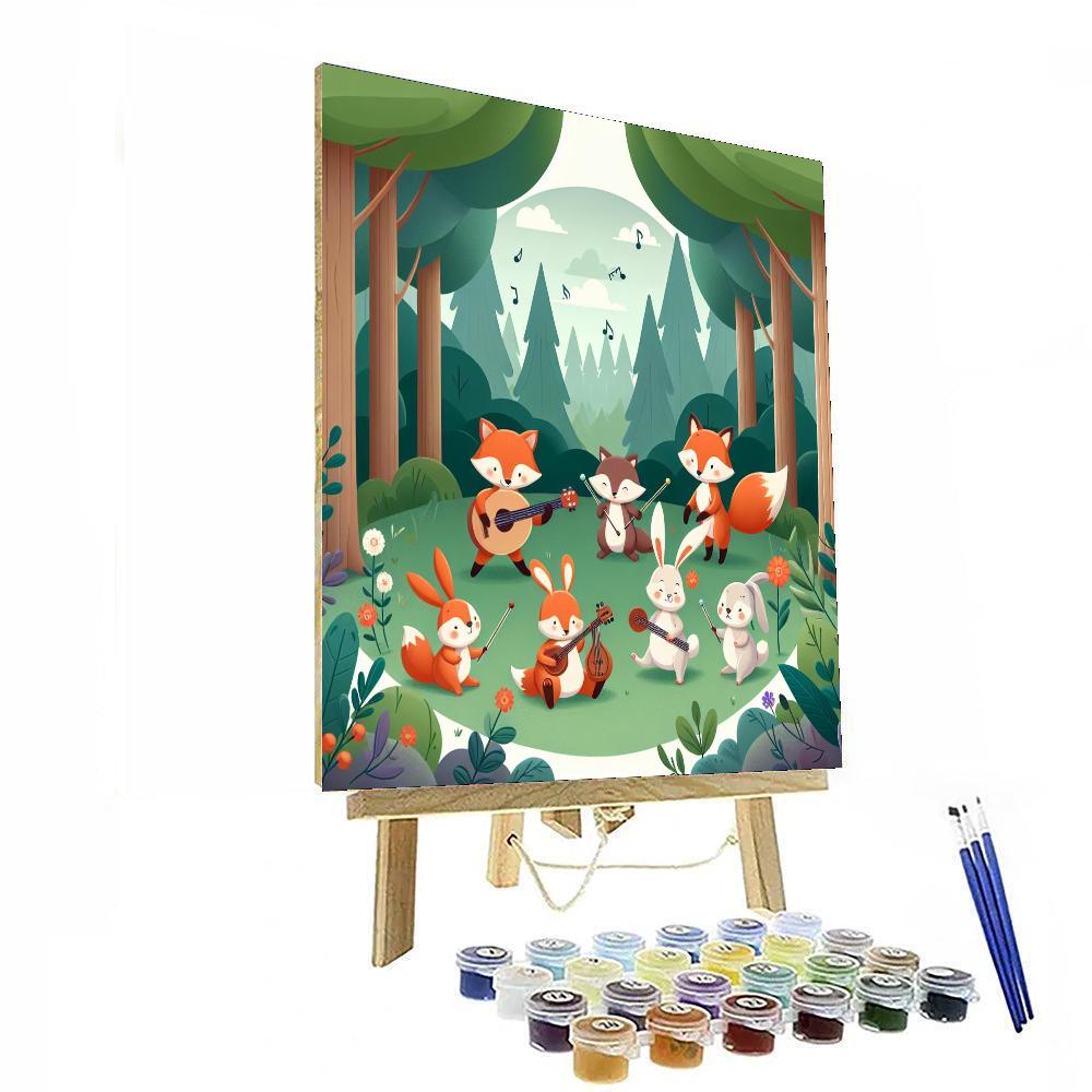 Friendly Woodland Orchestra Paint By Numbers Art