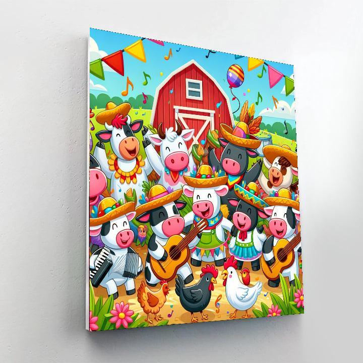 Lively Farmyard Fiesta Painting By Numbers Kit