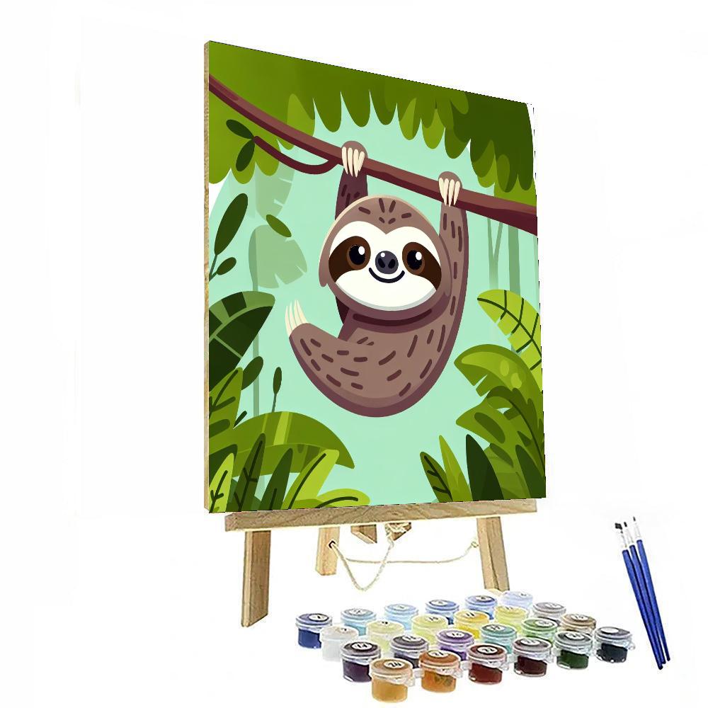 Swinging Sloth Paint By Numbers Art