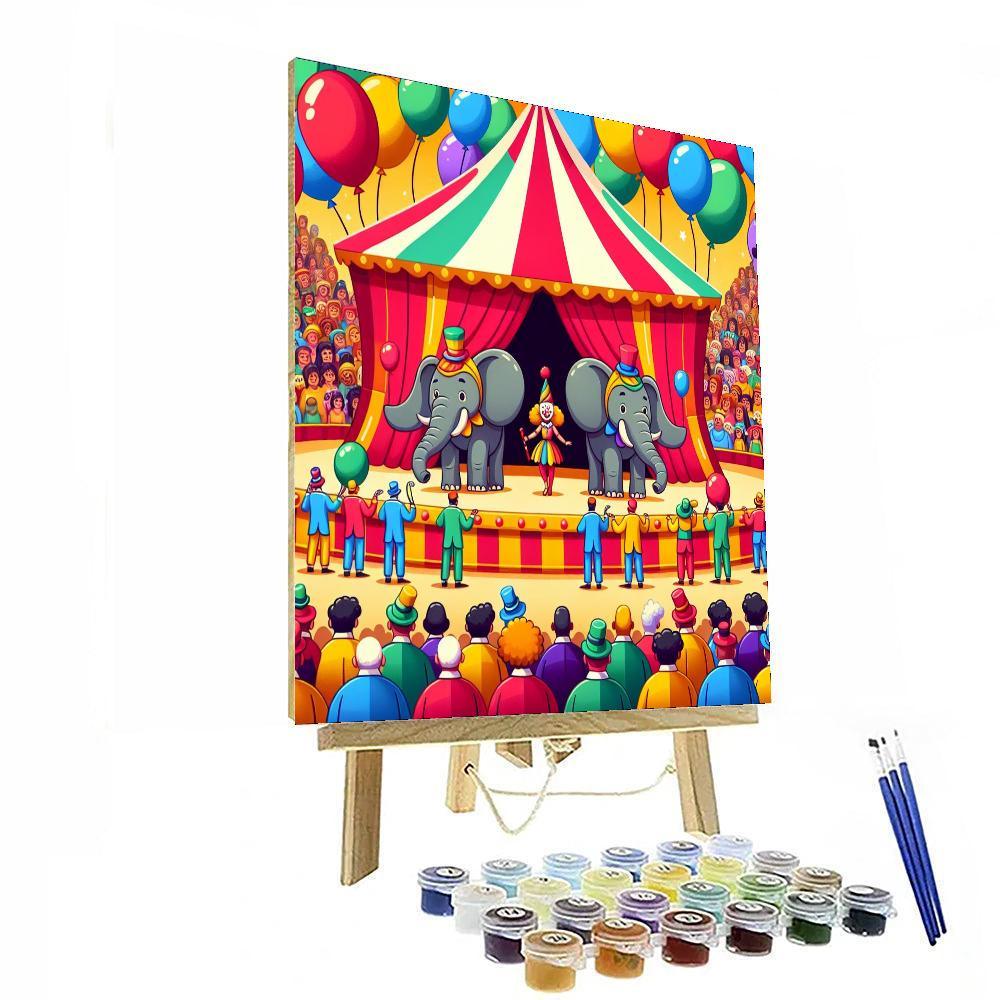 Friendly Animal Circus Paint By Numbers Art
