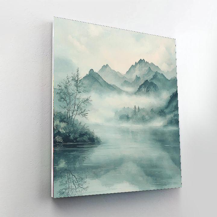 Zhao Mengfu Inspired Whispers Of Misty Mountains  Paint By Number