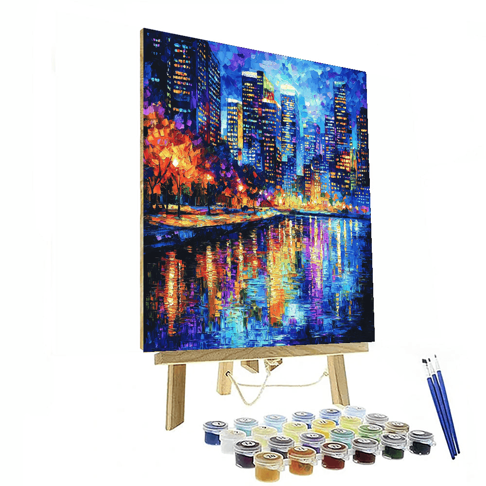 Leonid Afremov Inspired Dreamy City Lights - DIY Painting By Numbers Kit