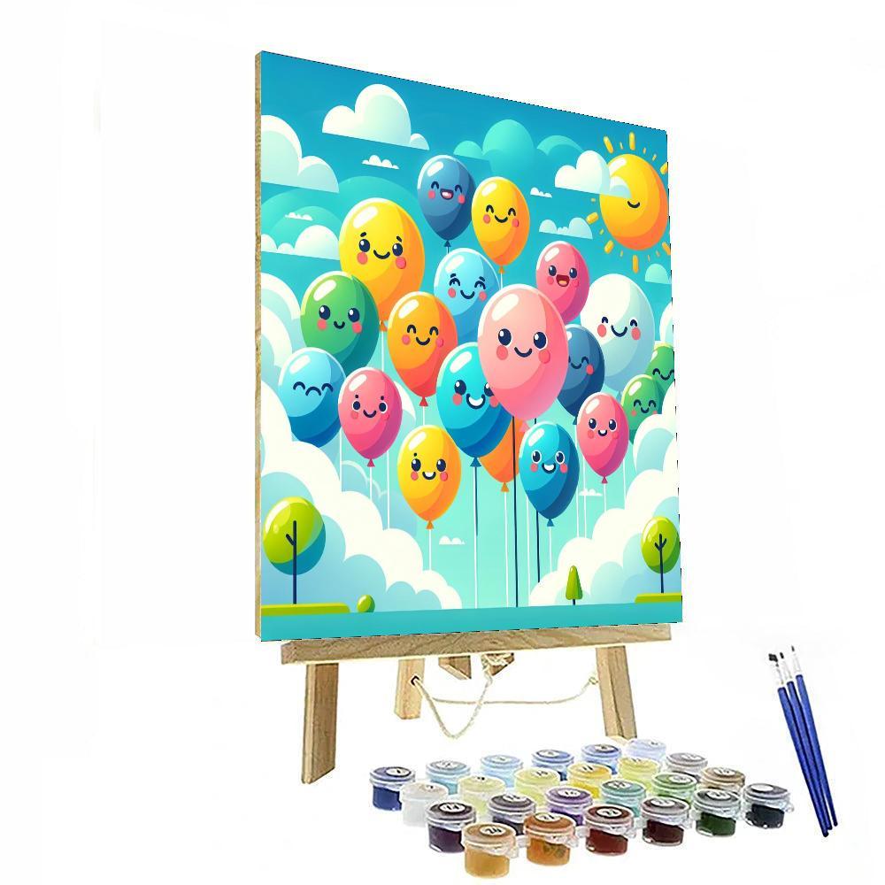 Bouncing Balloon Friends Paint By Color