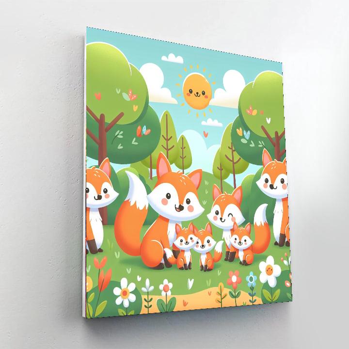 Curious Fox Family Painting Number Kit