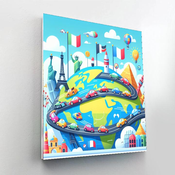 Race Around The World Number Painting