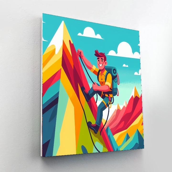Brave Mountain Climber Number Painting