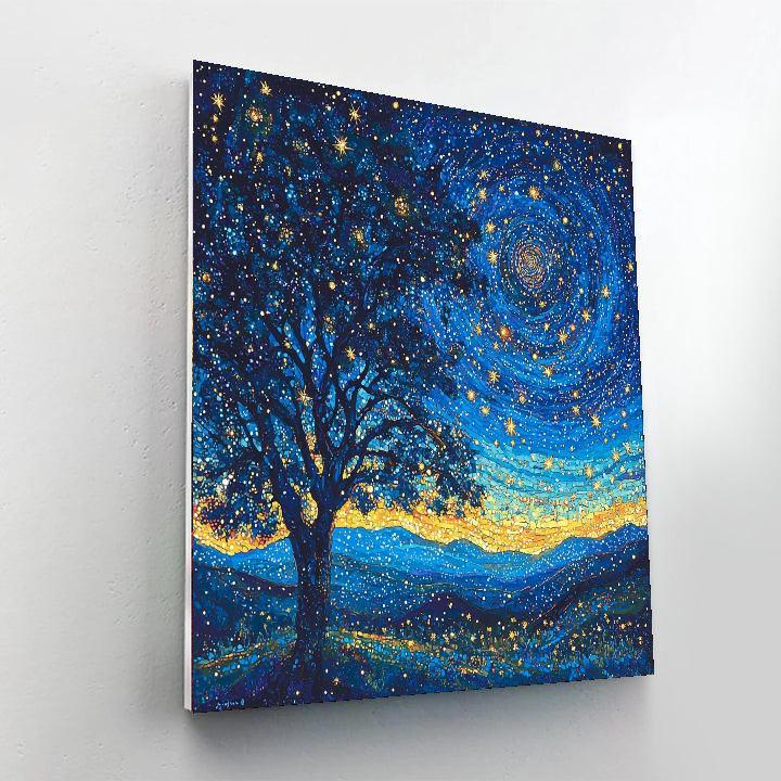 Alex Grey Inspired Dazzling Starry Horizon  Paint By Numbers