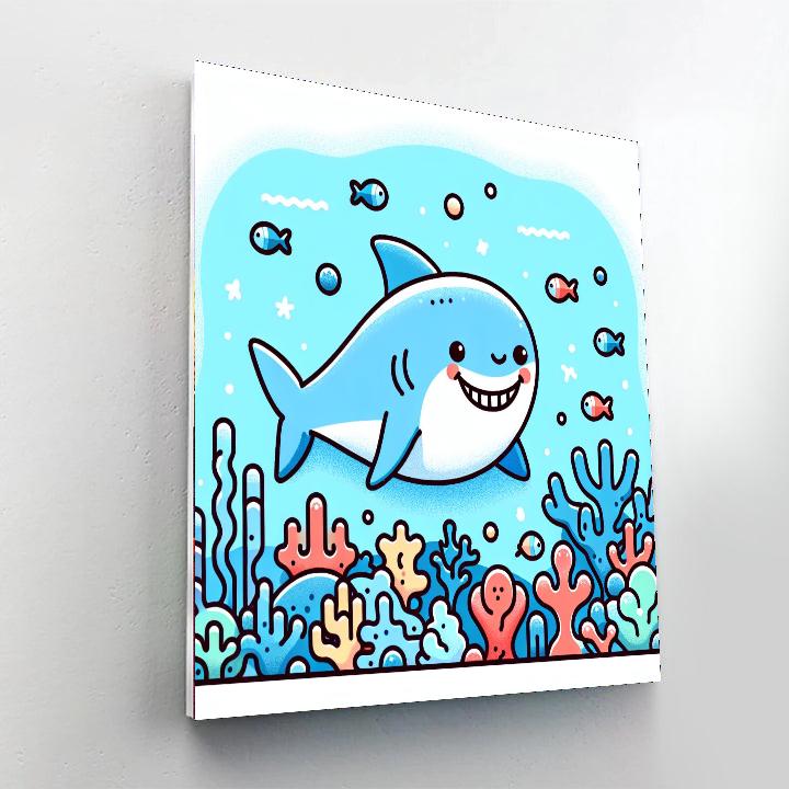 Daring Adventure Shark Paint By Numbers Art