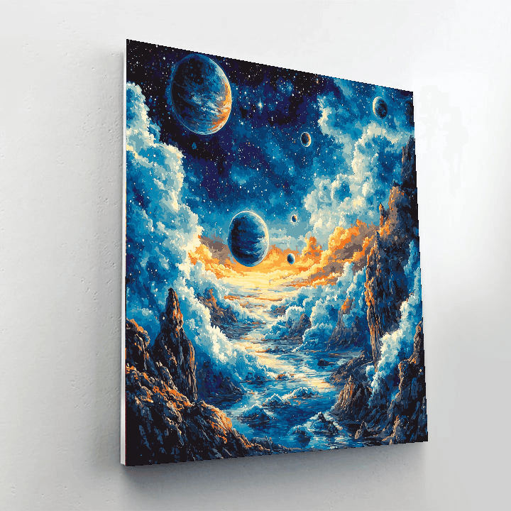 Salvador Dali Inspired Celestial Planetarium  Paint By Color