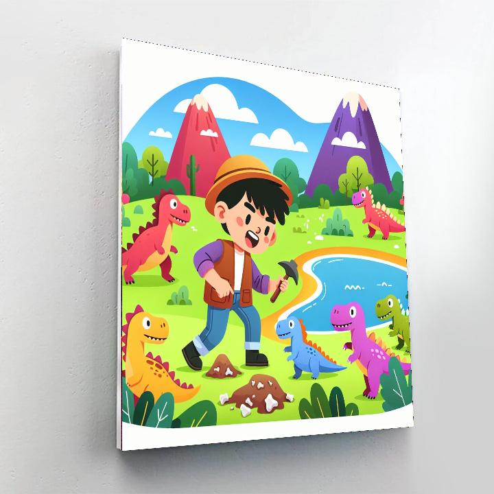 Dinosaur Island Quest Painting Number Kit