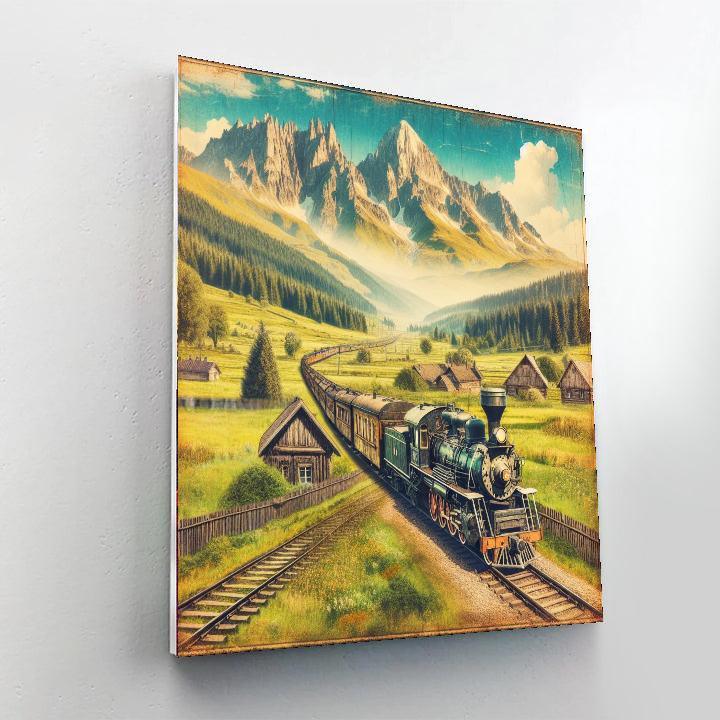 Vintage Railroad Adventure Paint By Numbers Art